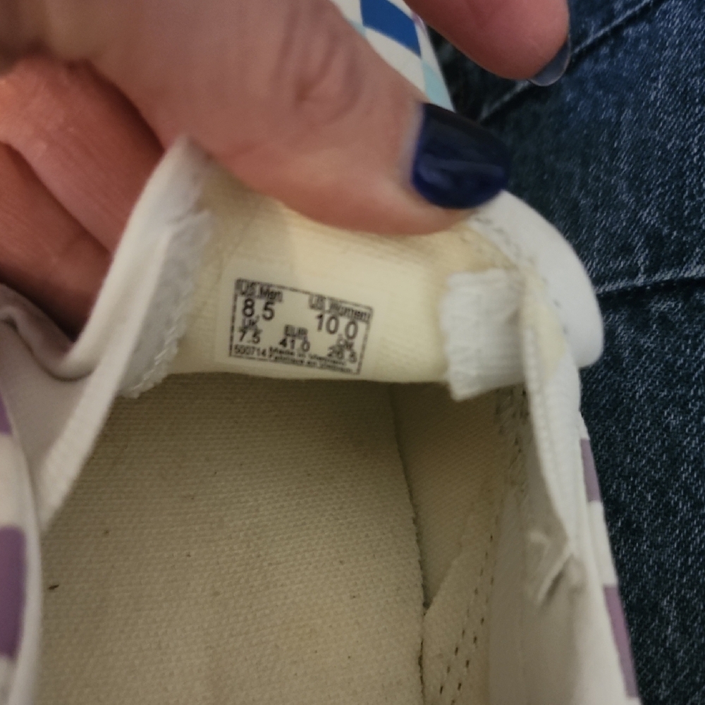 Vans Multicolor Checkered  Slip-Ons, Size 10 - Picture 2 of 6